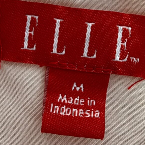 ELLE Sundress Medium Orange & White Lined Sleeveless Scoop Neck Belt Tie include - Picture 2 of 13